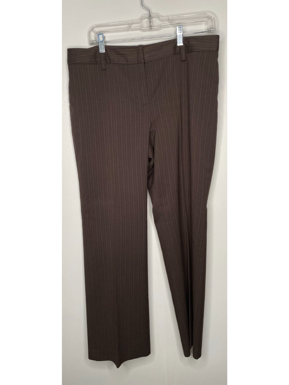 Ann Taylor Petite Brown Pinstripe Wide-Leg Dress Pants Size 12P
